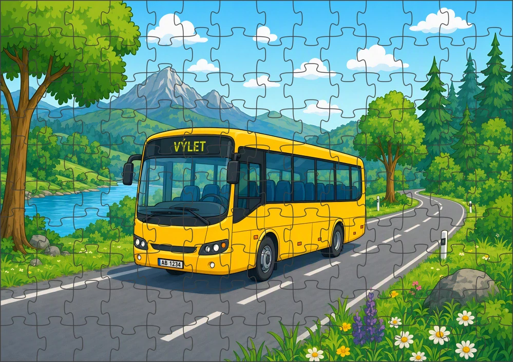 Moon River Puzzle s autobusem 120 dílků