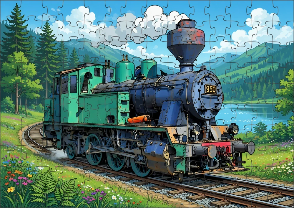 Moon River parní lokomotiva II. Puzzle 300 dílků
