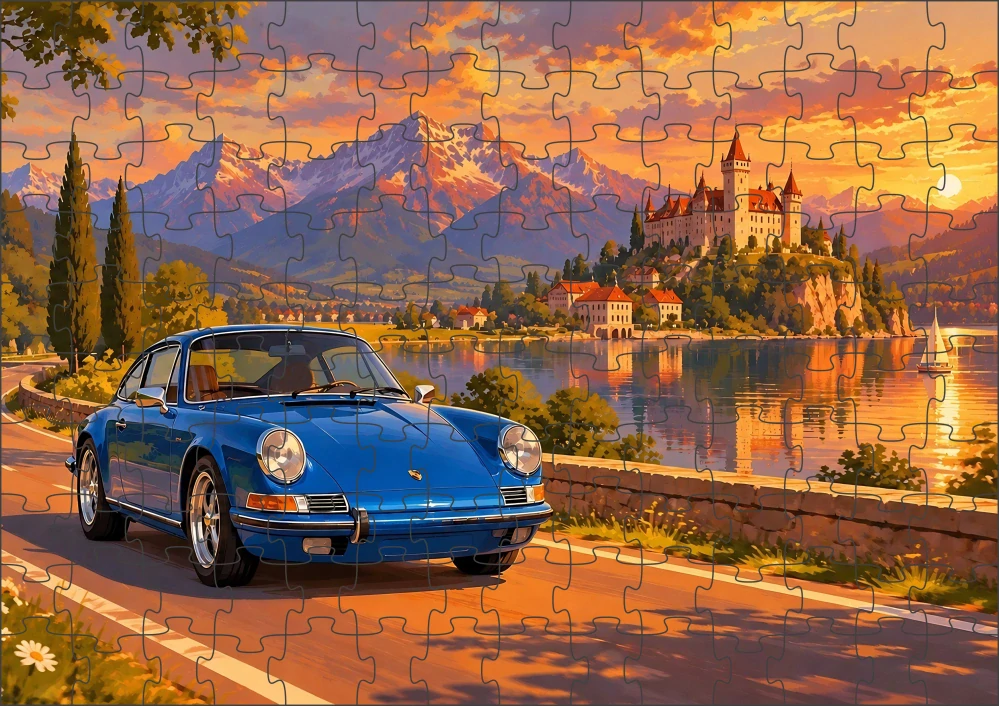 Moon River PORSCHE západ slunce puzzle 500 dílků
