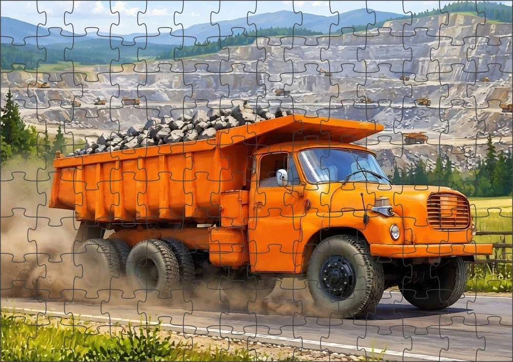 Moon River České nákladní auto práce v lomu puzzle 120 dílků