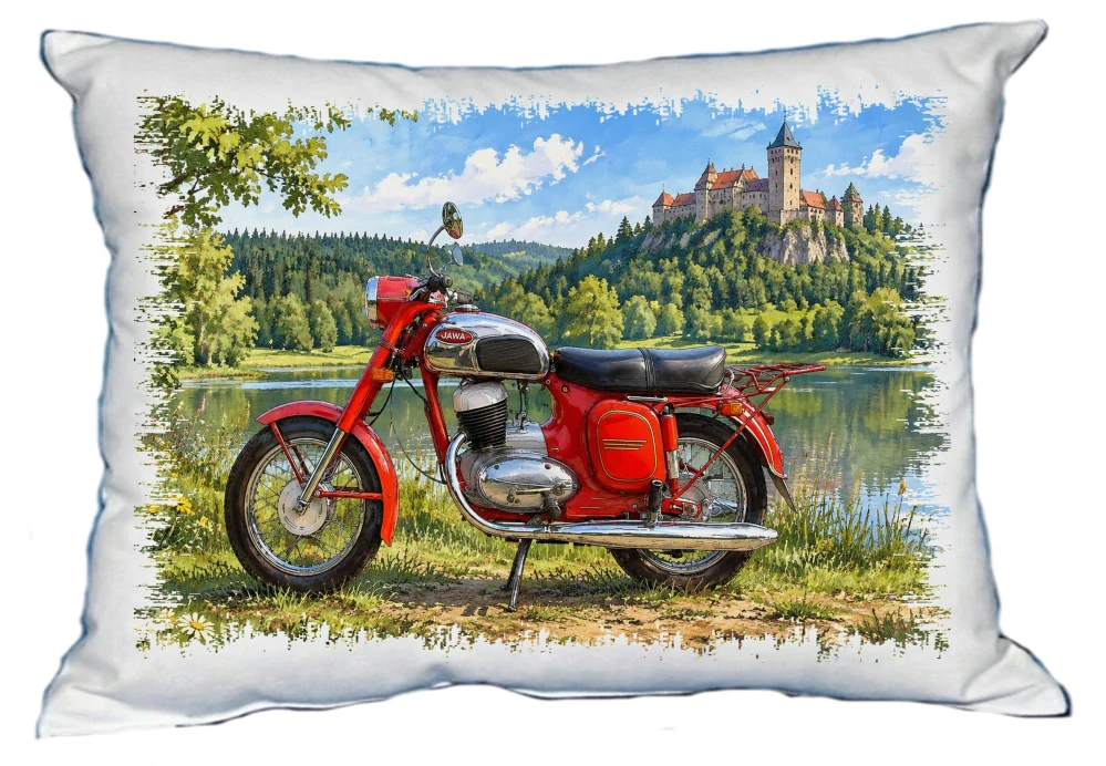 Moon River Česká motorka veterán č. 02 polštářek 30 x 40 cm
