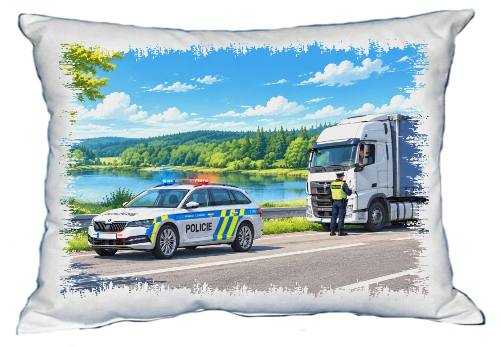 Moon River POLICIE policejní auto polštářek 30 x 40 cm