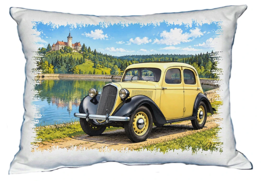Moon River České auto veterán č. 10 polštářek 30 x 40 cm