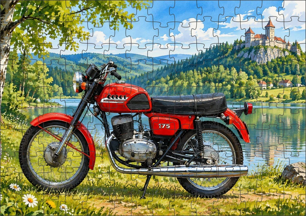 Moon River Česká motorka veterán č. 08 puzzle 500 dílků