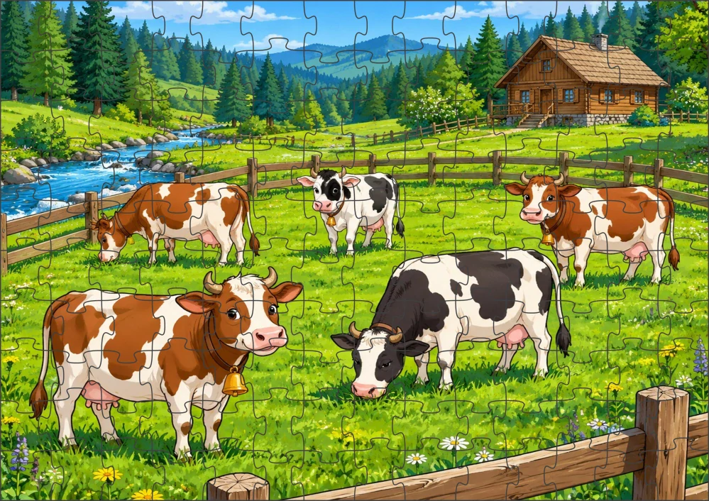 Moon River Kravičky na pastvině puzzle 120 dílků