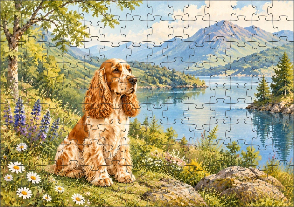 Moon River Anglický Kokršpaněl Puzzle 300 dílků