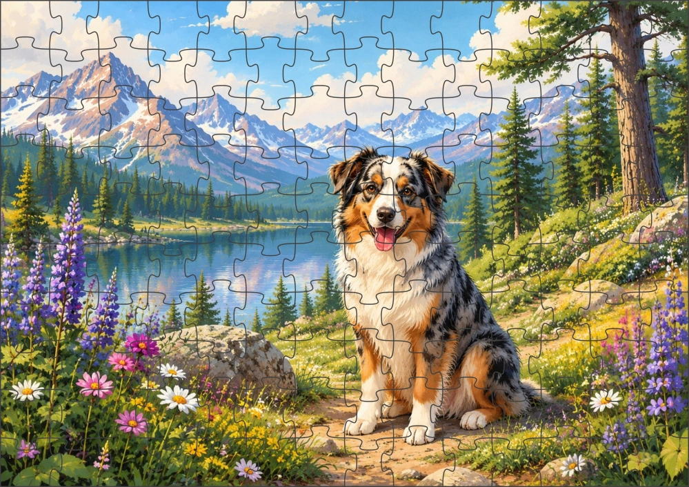 Moon River Australský ovčák Puzzle 300 dílků