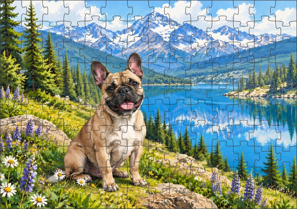 Moon River Francouzský buldoček Puzzle 120 dílků
