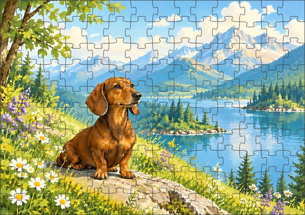 Moon River Jezevčík Puzzle 120 dílků