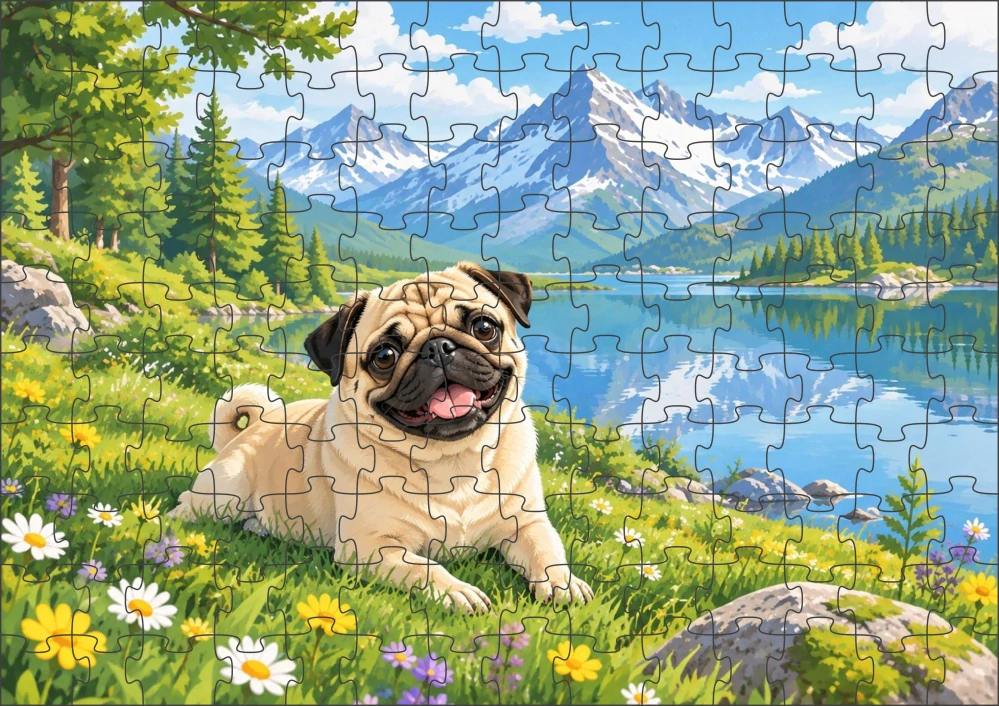 Moon River Mops Puzzle 300 dílků