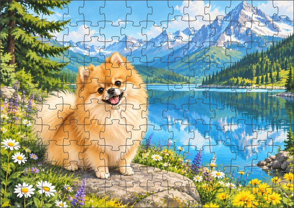 Moon River Pomeranian Puzzle 120 dílků