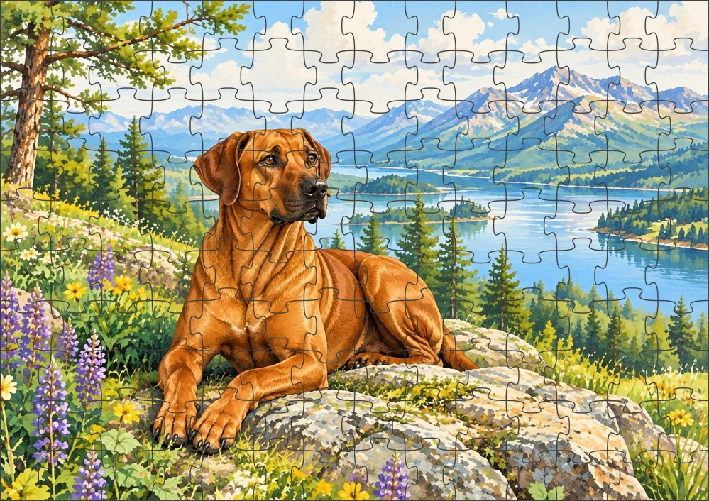Moon River Rhodéský ridgeback Puzzle 120 dílků