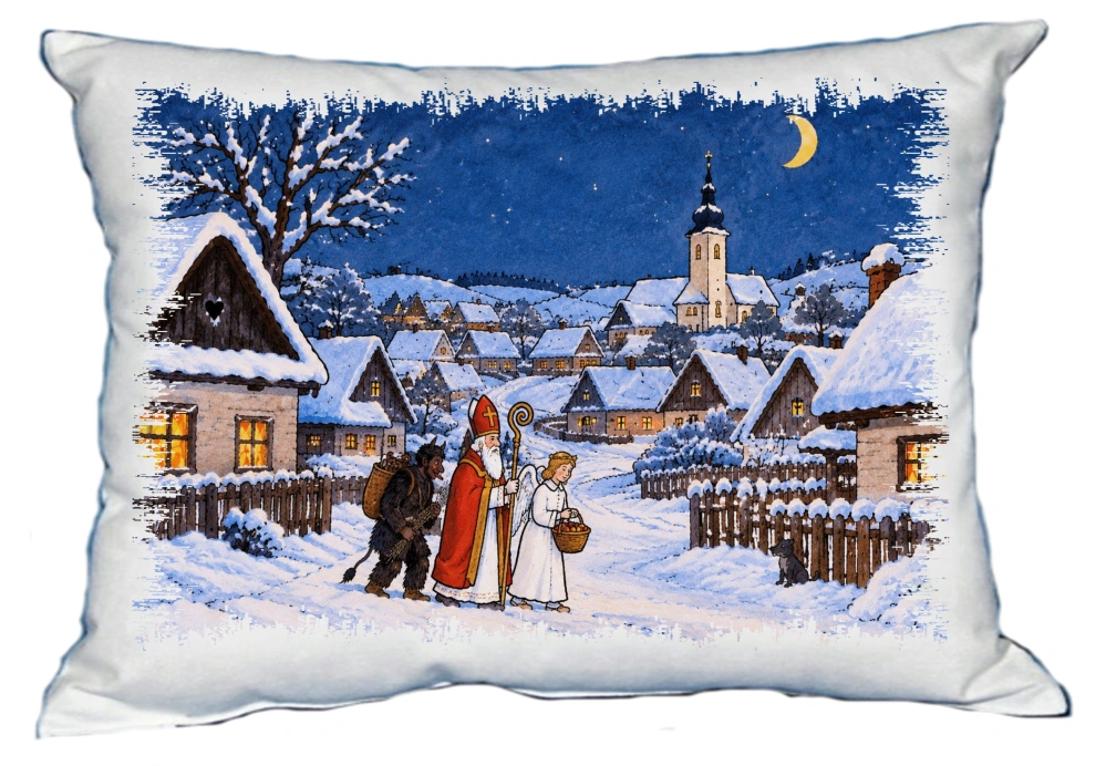 Moon River Čert , Mikuláš , Anděl IV. polštářek 30 x 40 cm