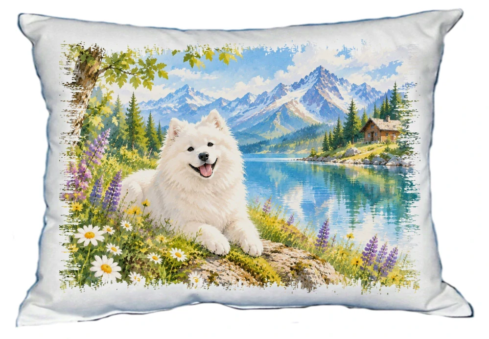 Moon River Samojed polštářek 30 x 40 cm