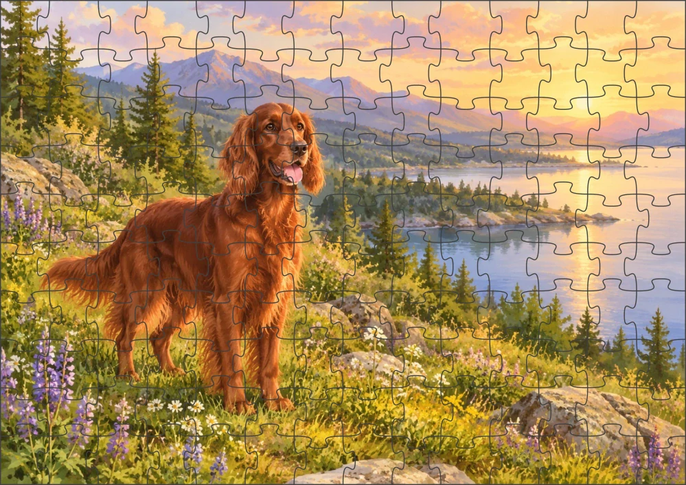 Moon River Irský setr Puzzle 120 dílků