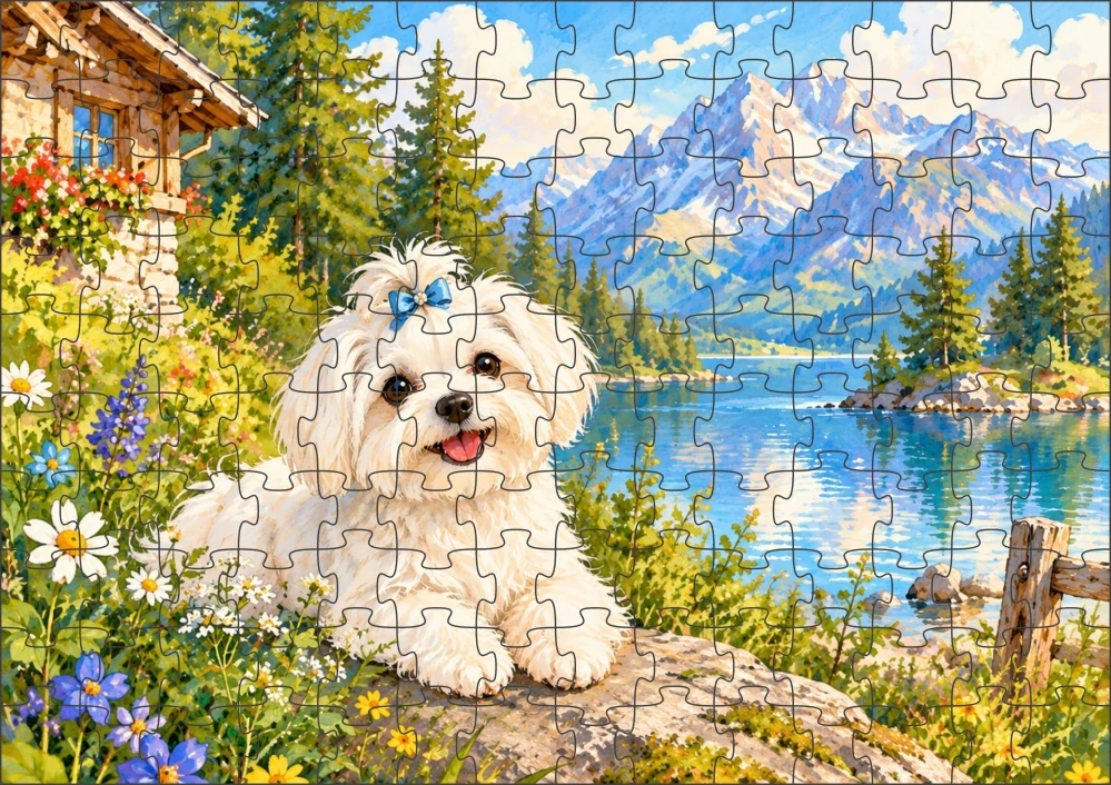 Moon River Maltézský psík Puzzle 500 dílků