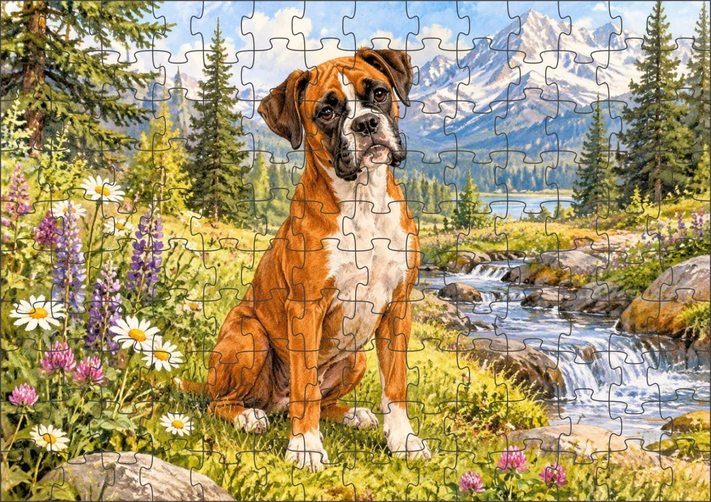 Moon River Německý boxer Puzzle 500 dílků