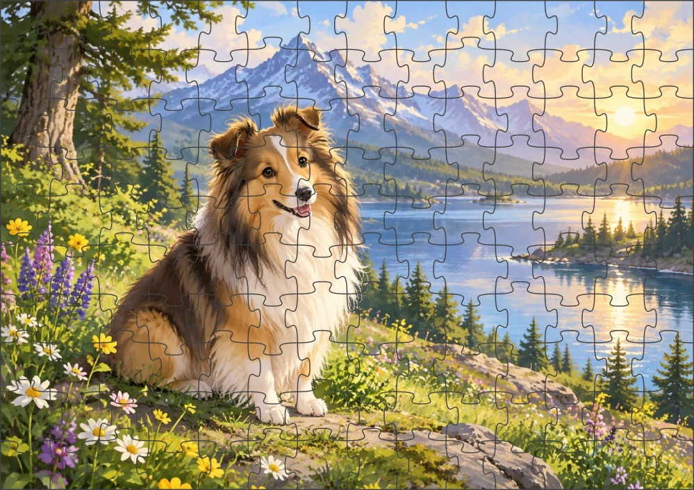 Moon River Šeltie Puzzle 120 dílků