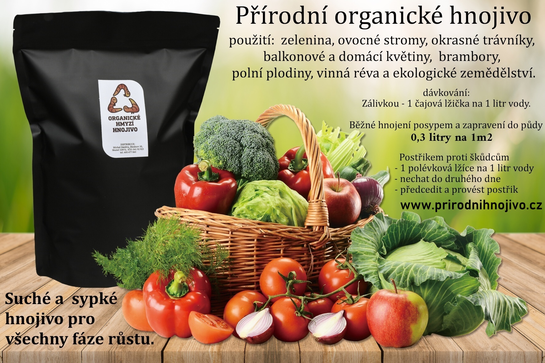 Organické hmyzí hnojivo 0,5 litrů 