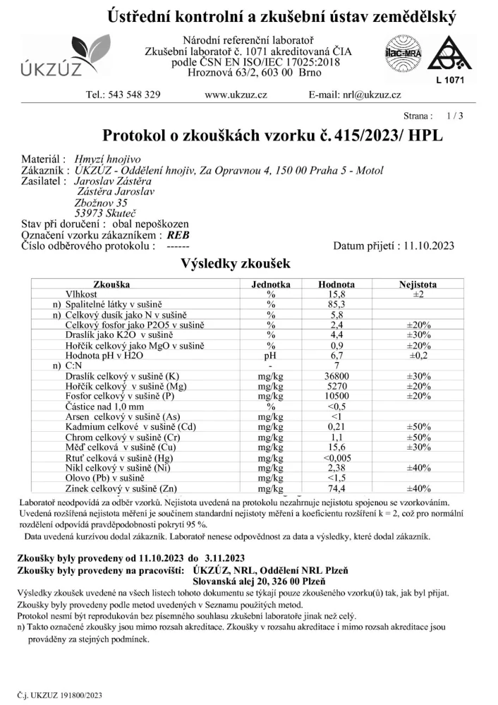 Přírodní organické  hnojivo 25 litrů