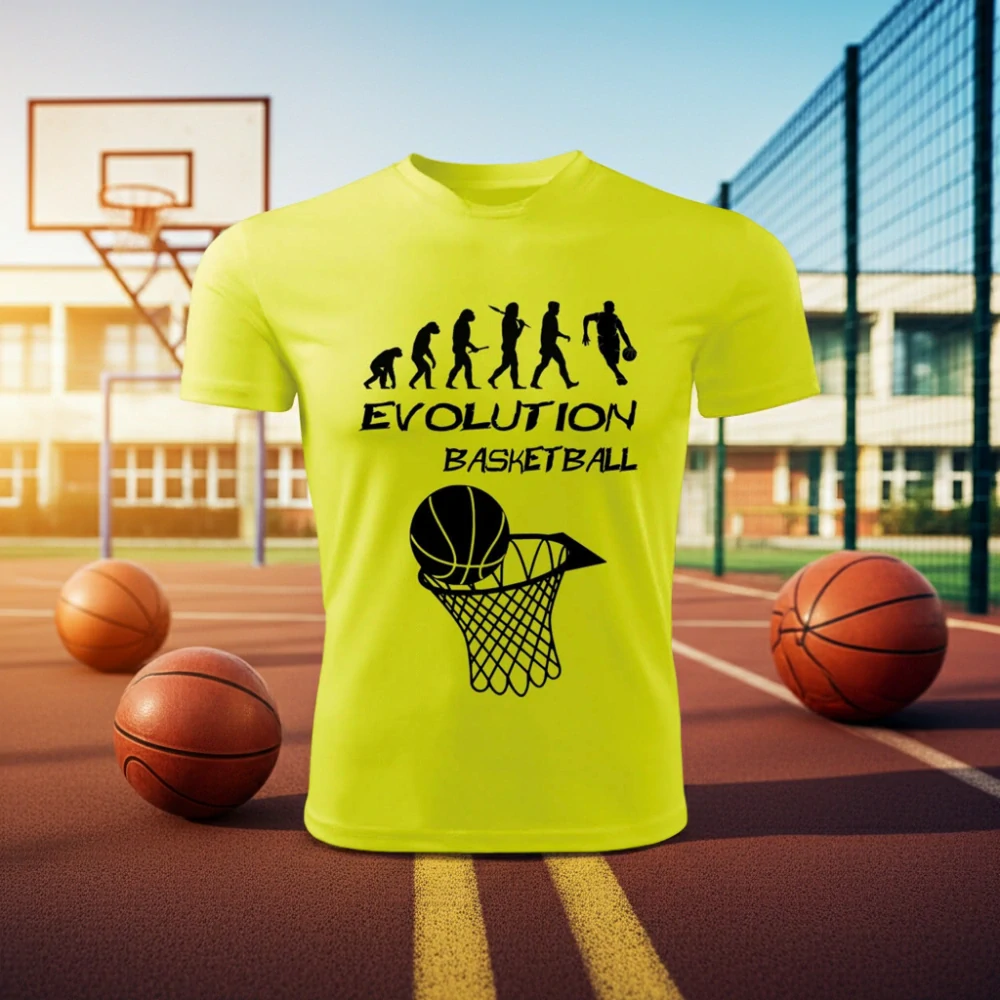 Evolution BASKETBAL  dětské tričko limetkové 122