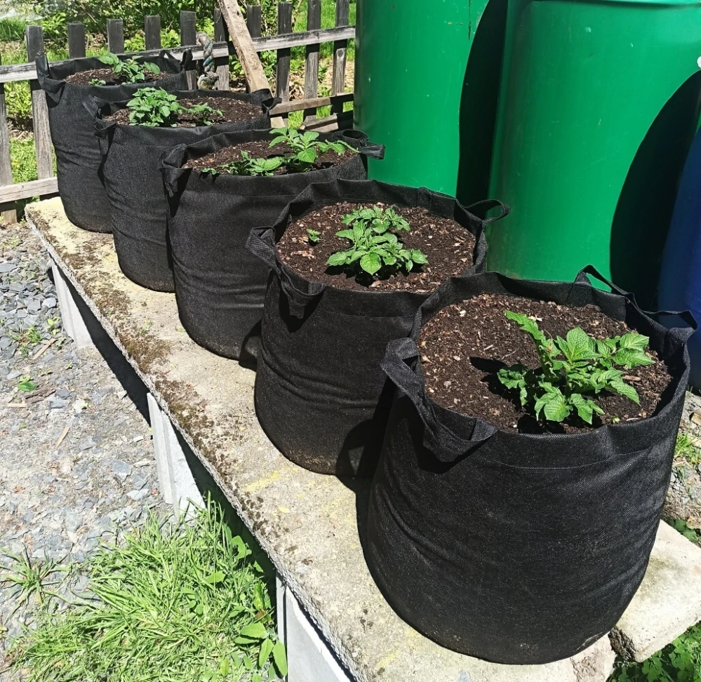 Moon River textilní květináč černý objem 12 l / výška 25 cm / průměr 25 cm