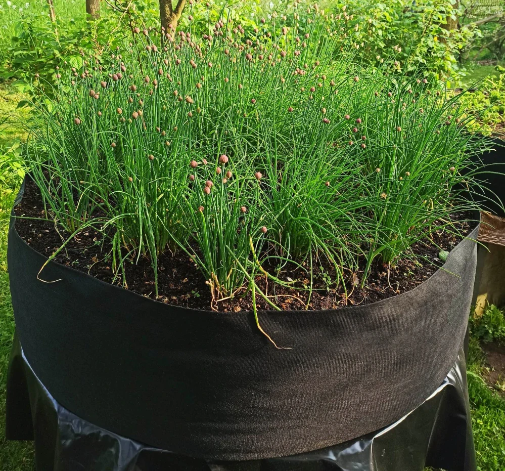 Moon River textilní květináč černý objem 12 l / výška 25 cm / průměr 25 cm