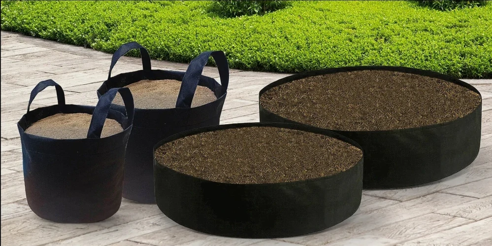 Moon River textilní květináč černý objem 5 l - 20 x 20 cm