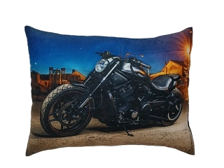Moon River polštář s motorkou , černá motorka  30x40 cm