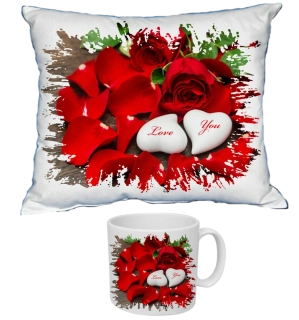 Moon River Svatý Valentýn love you polštářek 30x40 cm a hrneček 330 ml