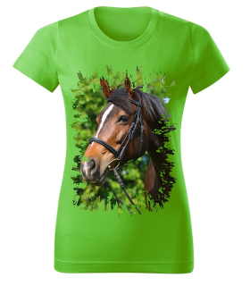 Moon River Dámské tričko s koněm č.01 Zelené L