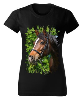 Moon River Dámské tričko s koněm č.01 Černé 3XL