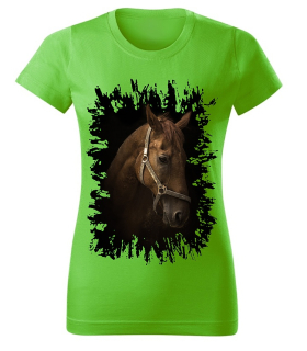 Moon River Dámské tričko s koněm č.02 Zelené S