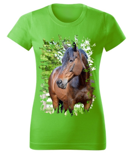 Moon River Dámské tričko s koněm č.04  Zelené XS