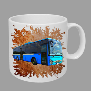 Moon River Iveco Crossway LE Blue hrnek s autobusem oranžový obsah 330 ml