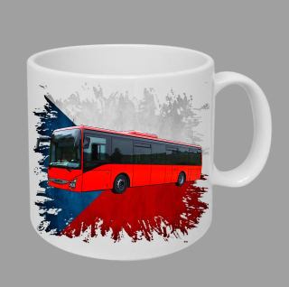 Moon River Iveco Crossway LE Red hrnek s autobusem vlajka obsah 330 ml