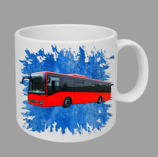 Moon River Iveco Crossway LE Red hrnek s autobusem modrý obsah 330 ml