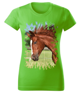 Moon River Dámské tričko s koněm č.05  Zelené S