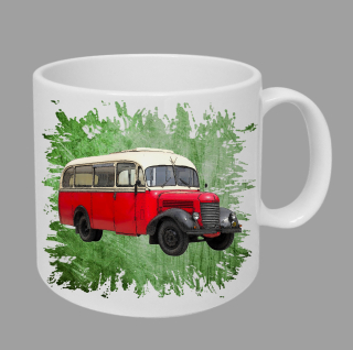 Moon River Praga RND hrnek s autobusem zelený obsah 330 ml
