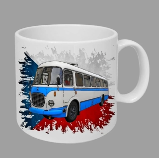 Moon River Škoda trolejbus hrnek s trolejbusem vlajka obsah 330 ml