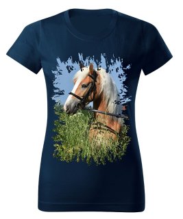 Moon River Dámské tričko s koněm č.06  Navy modré L
