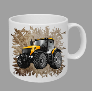Moon River JCB 7230 hrnek s traktorem hnědý obsah 330 ml