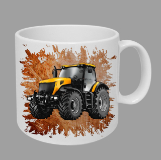 Moon River JCB 7230 hrnek s traktorem oranžový obsah 330 ml