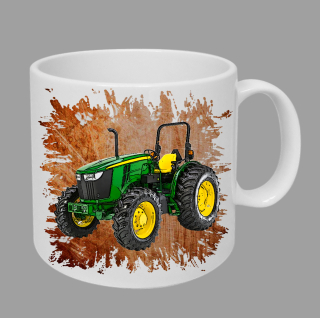 Moon River John Deere 5075M hrnek s traktorem oranžový obsah 330 ml