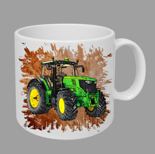 Moon River John Deere 6210R  hrnek s traktorem oranžový obsah 330 ml