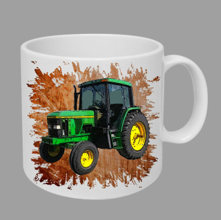 Moon River John Deere 6400  hrnek s traktorem oranžový obsah 330 ml