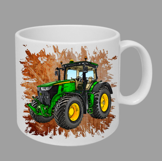 Moon River John Deere 7250R hrnek s traktorem oranžový obsah 330 ml