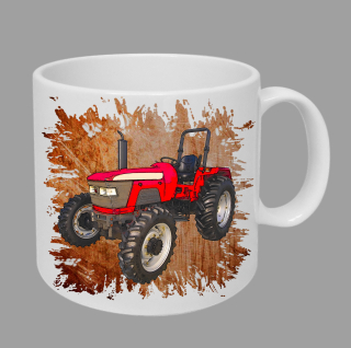 Moon River Mahindra 5530 hrnek s traktorem oranžový obsah 330 ml