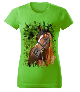Moon River Dámské tričko s koněm č.07  Zelené XS