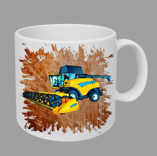 Moon River New Holland cr9090 hrnek s kombajnem oranžový obsah 330 ml